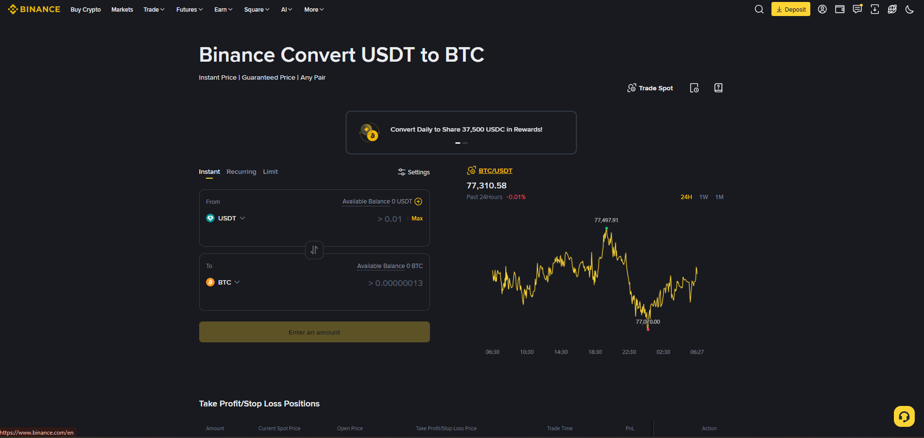 Binance Convert USDT to BTC