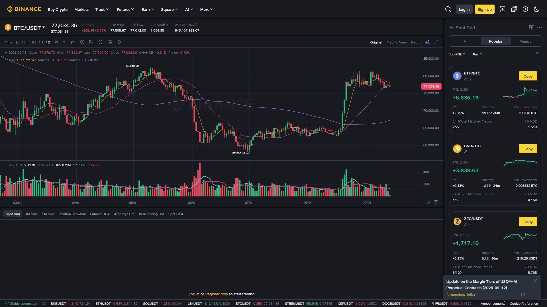 Binance Grid Trading Bot